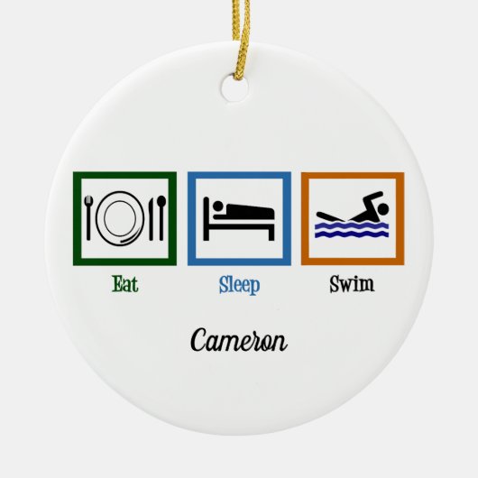 Sleep Swim Funny Swimmingpool Weihnachten Keramikornament (Vorne)