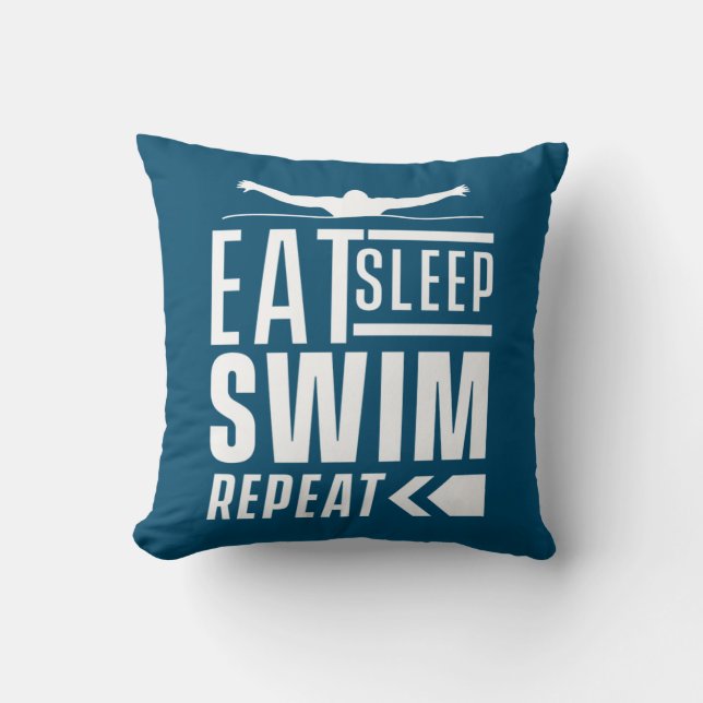Sleep Swim wiederholen Kissen (Vorderseite)