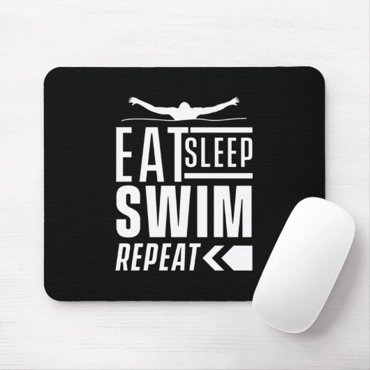Sleep Swim wiederholen Mousepad (Mit Mouse)