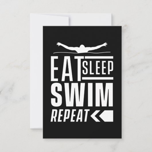 Sleep Swim wiederholen RSVP Karte (Vorderseite)