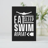 Sleep Swim wiederholen RSVP Karte (Stehend Vorderseite)