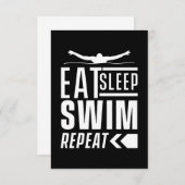 Sleep Swim wiederholen RSVP Karte (Vorne/Hinten)