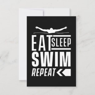 Sleep Swim wiederholen RSVP Karte