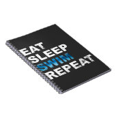 Sleep Swim Wiederholung essen - Funny Geschenk für Notizblock (Rechte Seite)