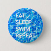 Sleep Swim Wiederholung Pool Wassersport Button (Vorderseite)