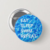 Sleep Swim Wiederholung Pool Wassersport Button (Vorne & Hinten)