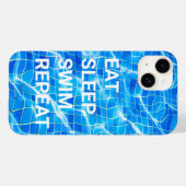 Sleep Swim Wiederholung Pool Wassersport Case-Mate iPhone Hülle (Rückseite (Horizontal))
