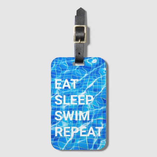 Sleep Swim Wiederholung Pool Wassersport Gepäckanhänger (Vorderseite Vertikal)
