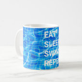 Sleep Swim Wiederholung Pool Wassersport Kaffeetasse (Vorderseite Links)