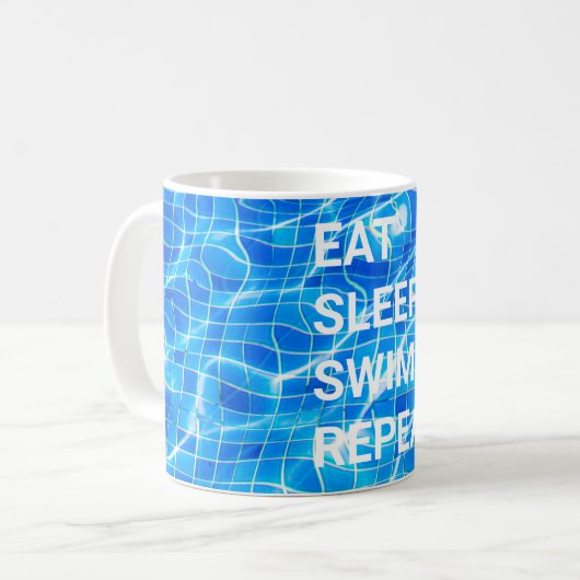 Sleep Swim Wiederholung Pool Wassersport Kaffeetasse (Vorderseite Links)