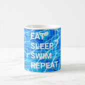Sleep Swim Wiederholung Pool Wassersport Kaffeetasse (Mittel)