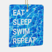 Sleep Swim Wiederholung Pool Wassersport Keramikornament (Rechts)