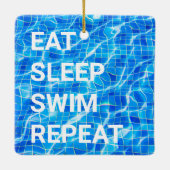 Sleep Swim Wiederholung Pool Wassersport Keramikornament (Rückseite)