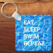 Sleep Swim Wiederholung Pool Wassersport Schlüsselanhänger (Vorderseite)