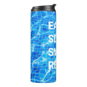 Sleep Swim Wiederholung Pool Wassersport Thermosbecher (Nach links gedreht)