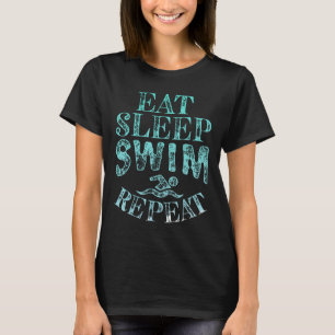 Sleep Swim Wiederholung Schwimmhemd Schwimmer schw T-Shirt