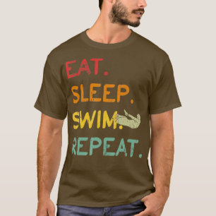 Sleep Swim Wiederholung Triathlon schwimmen Coach T-Shirt