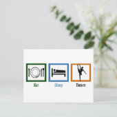 Sleep Tanz essen Postkarte (Stehend Vorderseite)