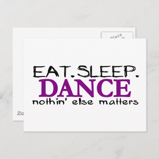 Sleep Tanz essen Postkarte (Vorne/Hinten)