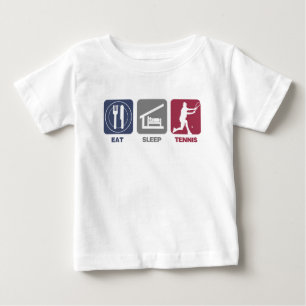Sleep Tennis essen - Typ 1 Baby T-shirt