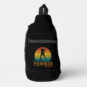 Sleep Tennis essen Wiederholung Crossbody Bag