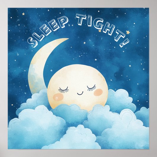 Sleep Tight Blue Night Sky Poster (Vorne)