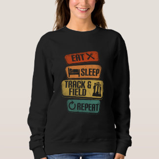Sleep Track & Field Wiederholung Spaß Track und Fi Sweatshirt