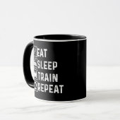 Sleep Train Repeat Dampfzug Bahn Lover essen Tasse (Vorderseite Links)