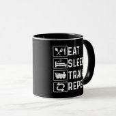 Sleep Train Repeat Dampfzug Bahn Lover essen Tasse (VorderseiteRechts)
