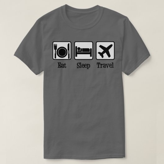 Sleep Travel essen T-Shirt (Design vorne)
