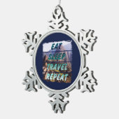 Sleep Travel Repeat - Machu Picchu, Peru Schneeflocken Zinn-Ornament (Rechts)