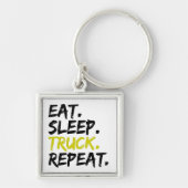 Sleep Truck Repeat Trucker Driver essen Schlüsselanhänger (Vorne)