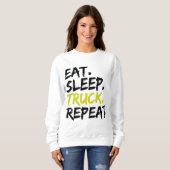 Sleep Truck Repeat Trucker Driver essen Sweatshirt (Vorne ganz)