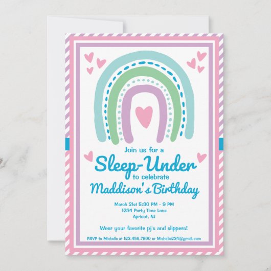 Sleep Under Half Sleep Over Rainbow Einladung (Vorderseite)