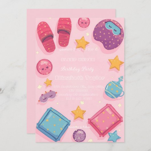 Sleep Under Party Invitation Einladung (Vorne/Hinten)