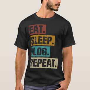 Sleep Vlog Wiederholung Retro Vintag Vlogging Vlog T-Shirt