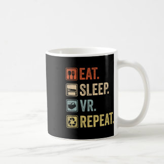 Sleep Vr Wiederholen Sie Vintages Gamer Gaming Vir Kaffeetasse