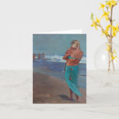 "Sleep Walking"- Mutter Walking Baby am Strand Karte (Gelbe Blume)