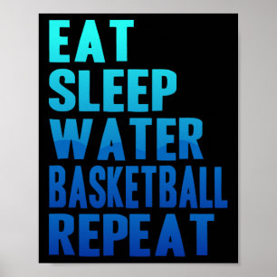 Sleep Water Sketch wiederholen Sommer Sport Tropic Poster