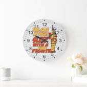 Sleep with a Firefighter Große Wanduhr (Zuhause)
