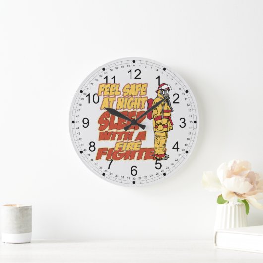 Sleep with a Firefighter Große Wanduhr (Zuhause)