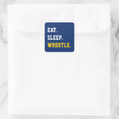 Sleep Wrestle essen Quadratischer Aufkleber (Tasche)