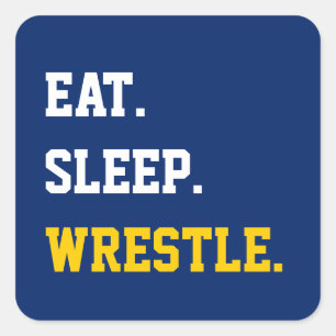 Sleep Wrestle essen Quadratischer Aufkleber
