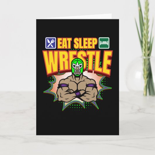 Sleep Wrestle Lucha Libre Wrestling Karte (Vorderseite)