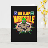 Sleep Wrestle Lucha Libre Wrestling Karte (Gelbe Blume)