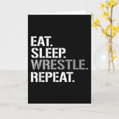Sleep Wrestle Repeat - Cooler Wrestling Karte (Gelbe Blume)