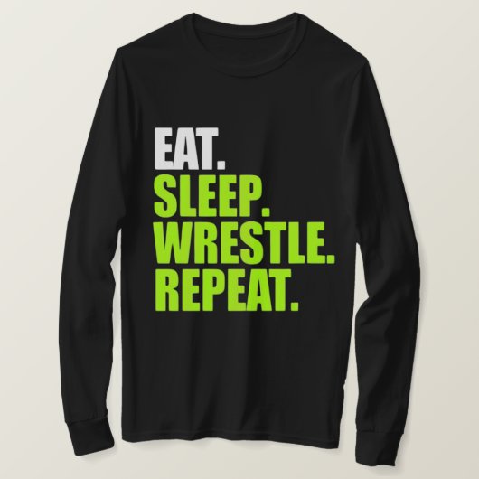 Sleep Wrestle Repeat - Cooler Wrestling T-Shirt (Design vorne)