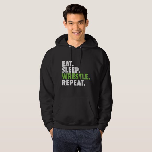 Sleep Wrestle Repeat - Wrestler Boy Men Hoodie (Vorne ganz)