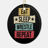Sleep Wrestle wiederholen Wrestling Wrestler Retro Keramik Ornament (Links)