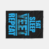Sleep Yeet Wiederholung Vintag essen Fleecedecke (Vorderseite (Horizontal))